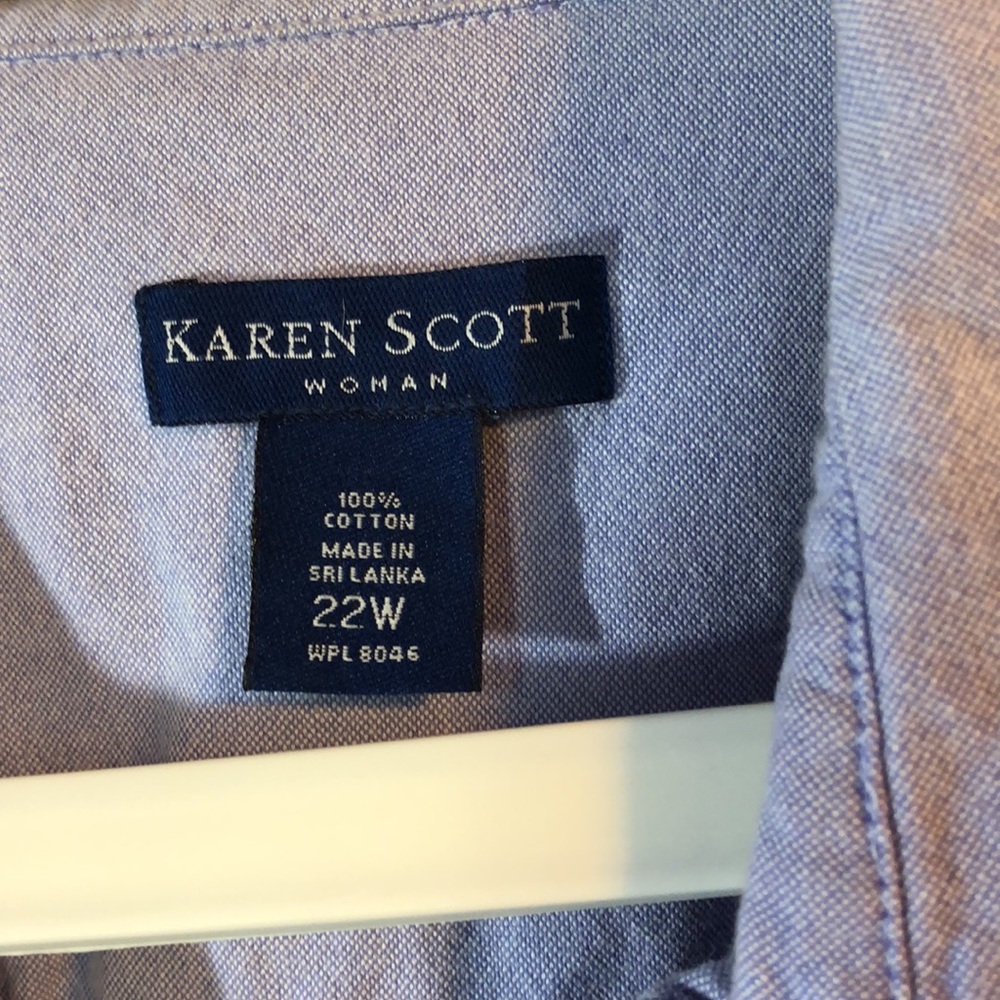 Karen Scott woman’s button down 3/4 length sleeve 22W shirt - Picture 2 of 6
